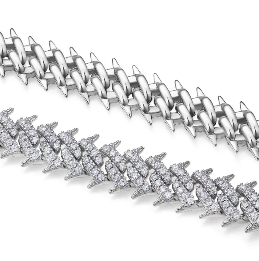 CUBAN BRACELET SPIKES MOISSANITE