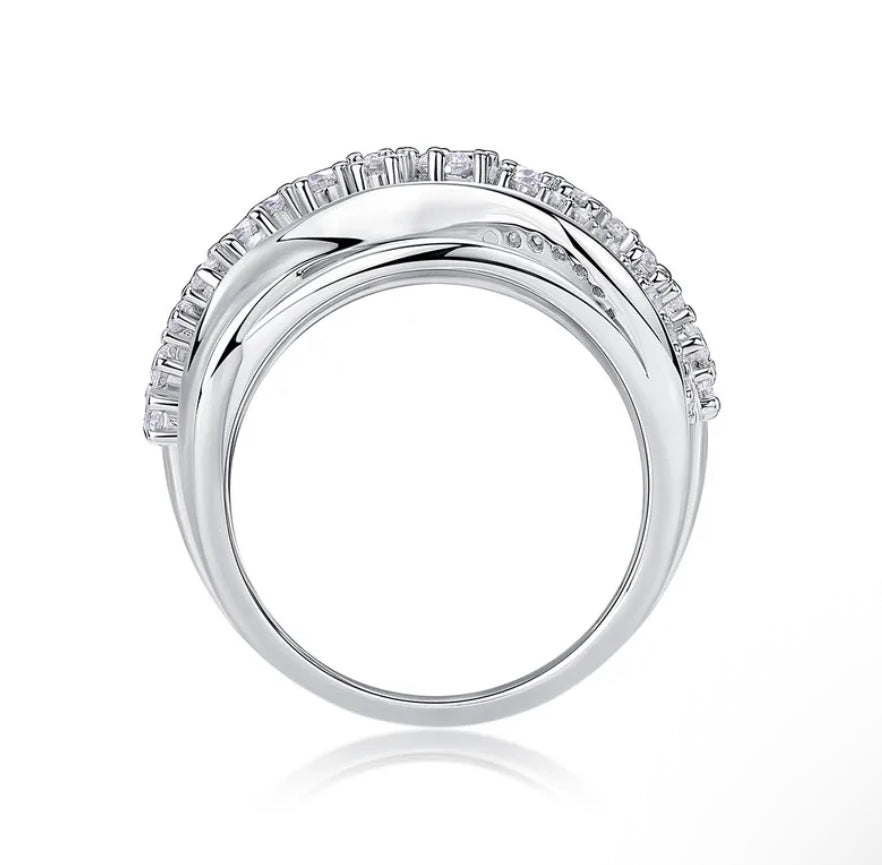 Anillo plata con moissanitas