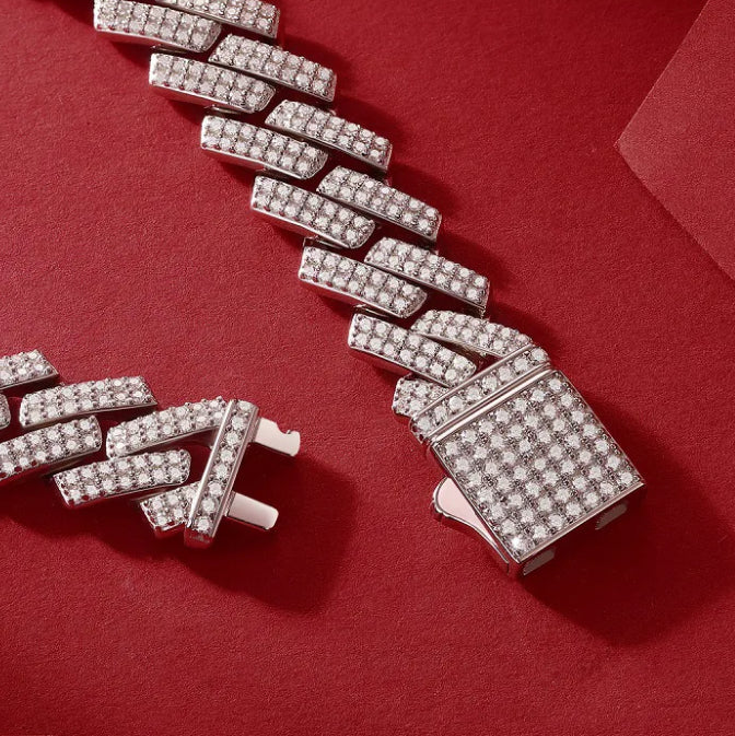 CLASSIC CUBAN BRACELET MOISSANITE 14MM