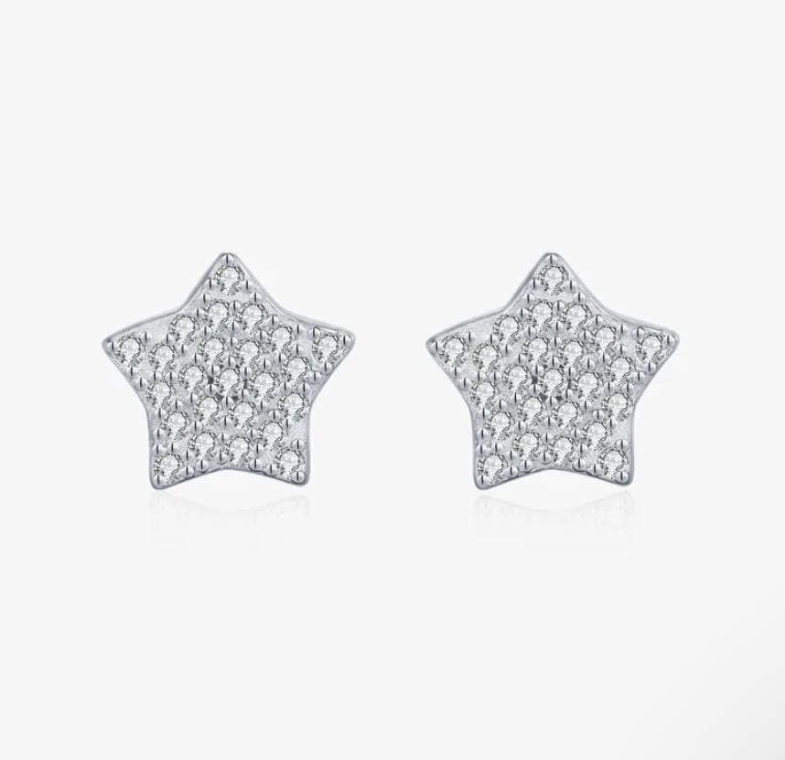 Aretes estrella moissanita