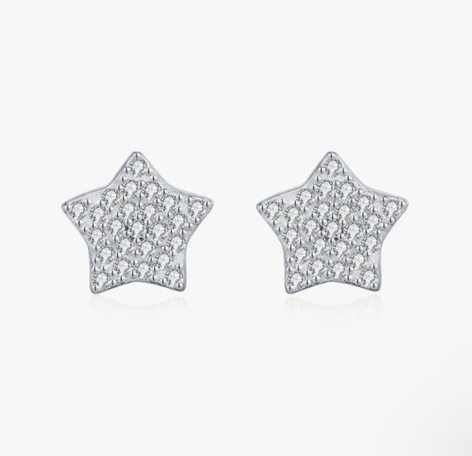 Aretes estrella moissanita