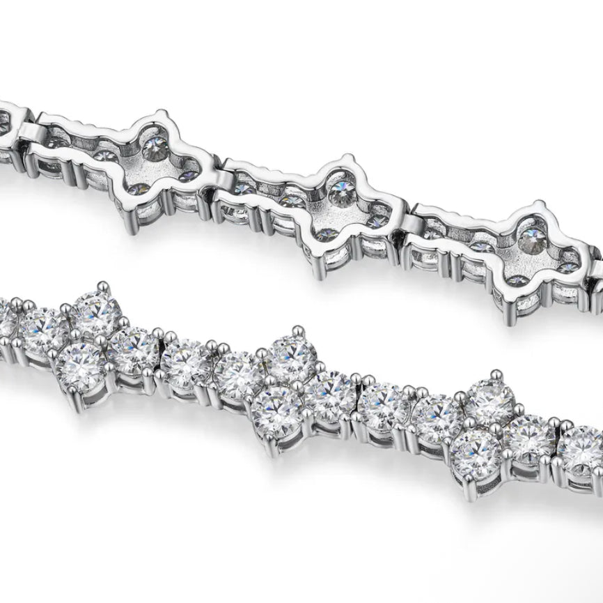 Tennis spikes plata con moissanitas