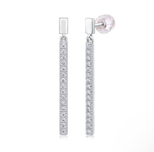 Aretes de plata con moissanitas