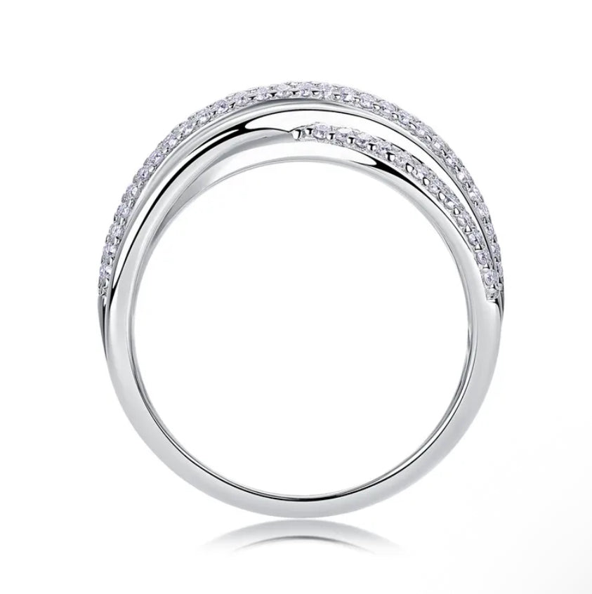 Anillo plata con moissanitas