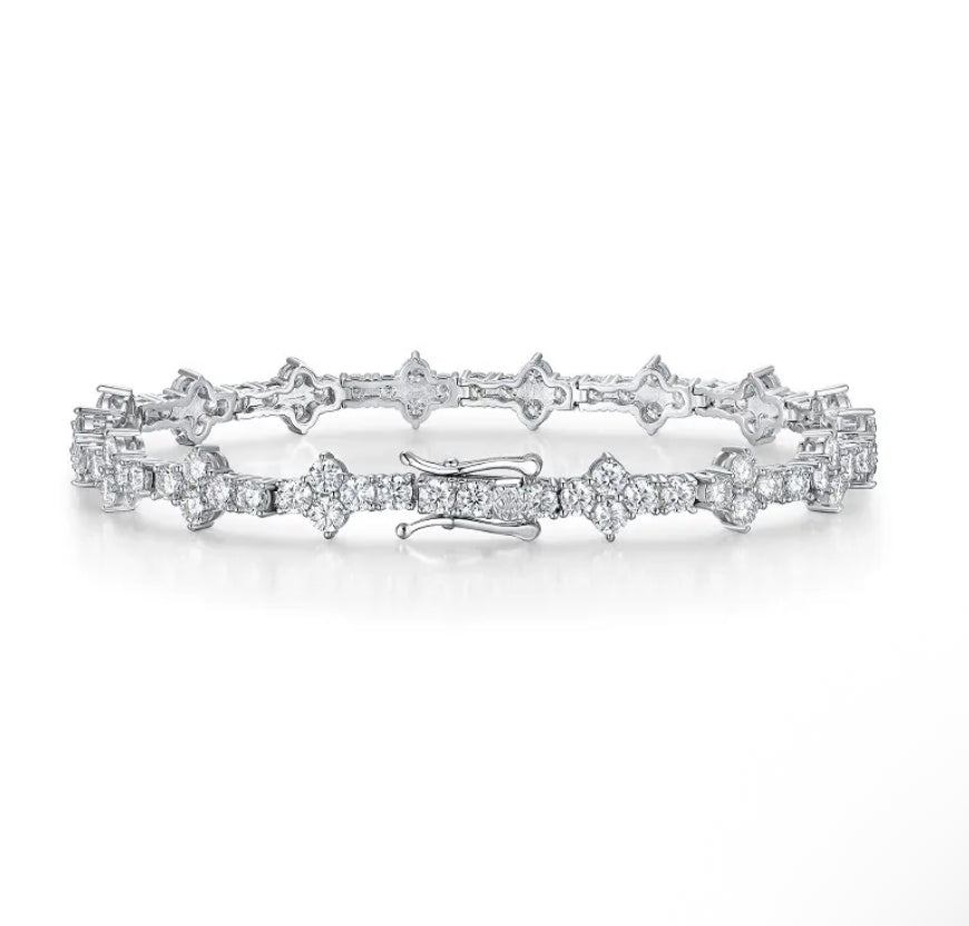 Tennis spikes plata con moissanitas