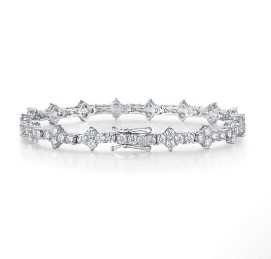 Tennis spikes plata con moissanitas