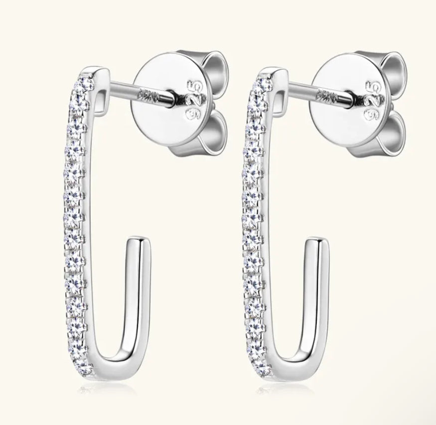 Aretes plata con moissanita