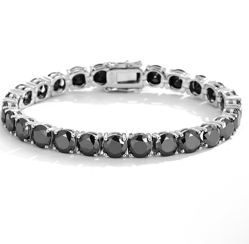 Tennis con moissanitas negras 6.5mm